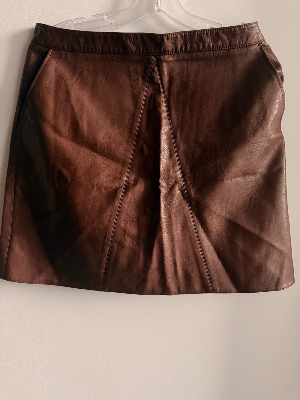 Zara Chocolate Brown Leather Mini Skirt